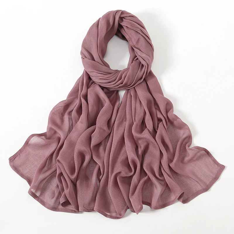 Cotton Rayon Modal Hijabs Scarf Solid Headscarf Wraps Big Size Plain Shawls Muslim Women Hijab Islamic Turban Headband 190*85cm