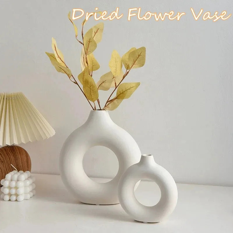 Creative Donut-Shaped Nordic Plastic Vase