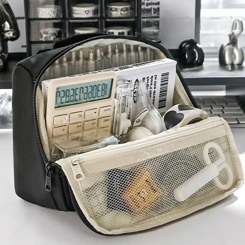 9-Layer Large Canvas Pencil Case – Multi-Functional