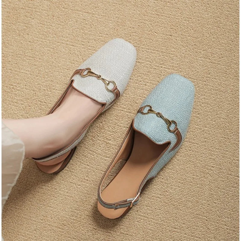 New Women Platform Sandals Anti-slip Closed Toe Metal Shoes Women Flat Outdoor Round Toe Wedge Sandals Women Sandalias De Mujer