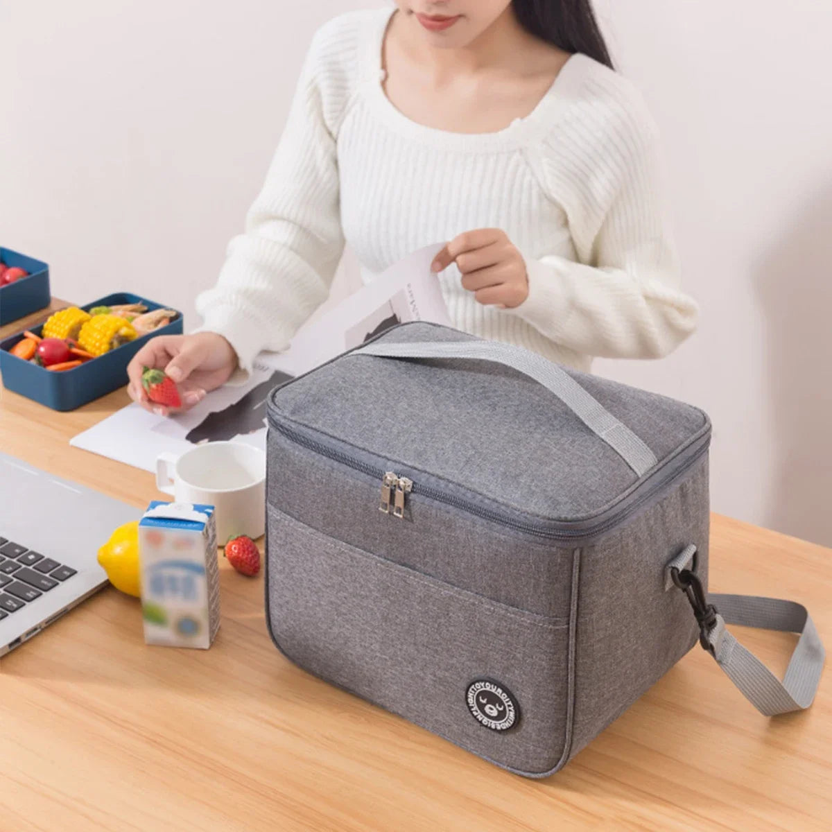 Insulated Lunch Tote Bag – Thickened Aluminum Foil Bento Bag for Office & Students