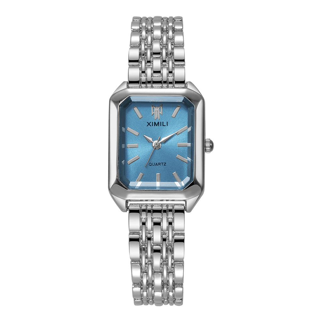1/2/4PCS Luxury Women Watches Fashion Rectangle Woman Quartz Watch Stainless Steel Band Wristwatches Reloj Mujer（Without Box）