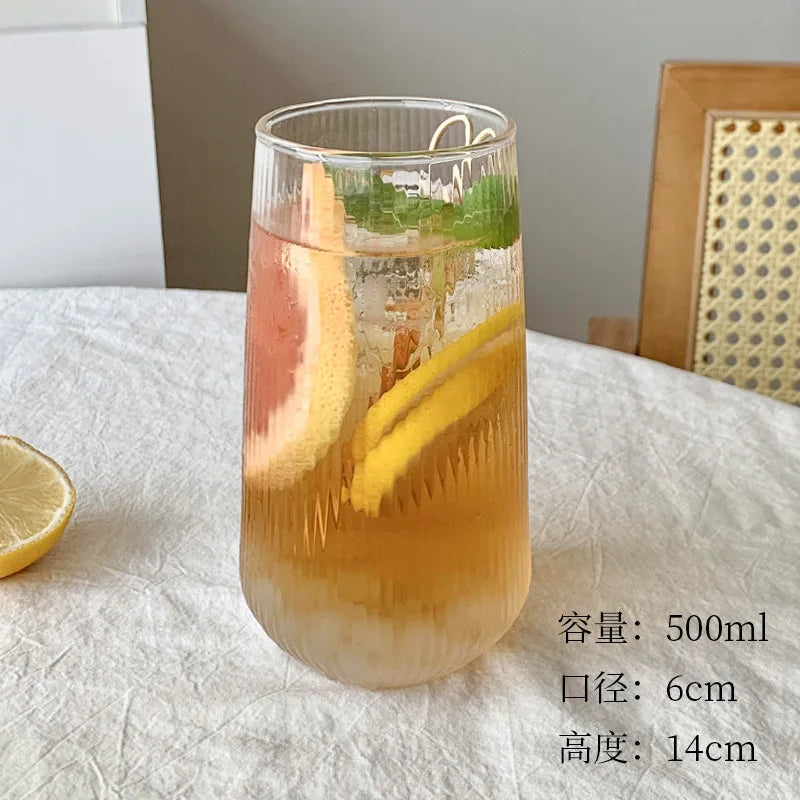 Striped Glass Drinking Cup