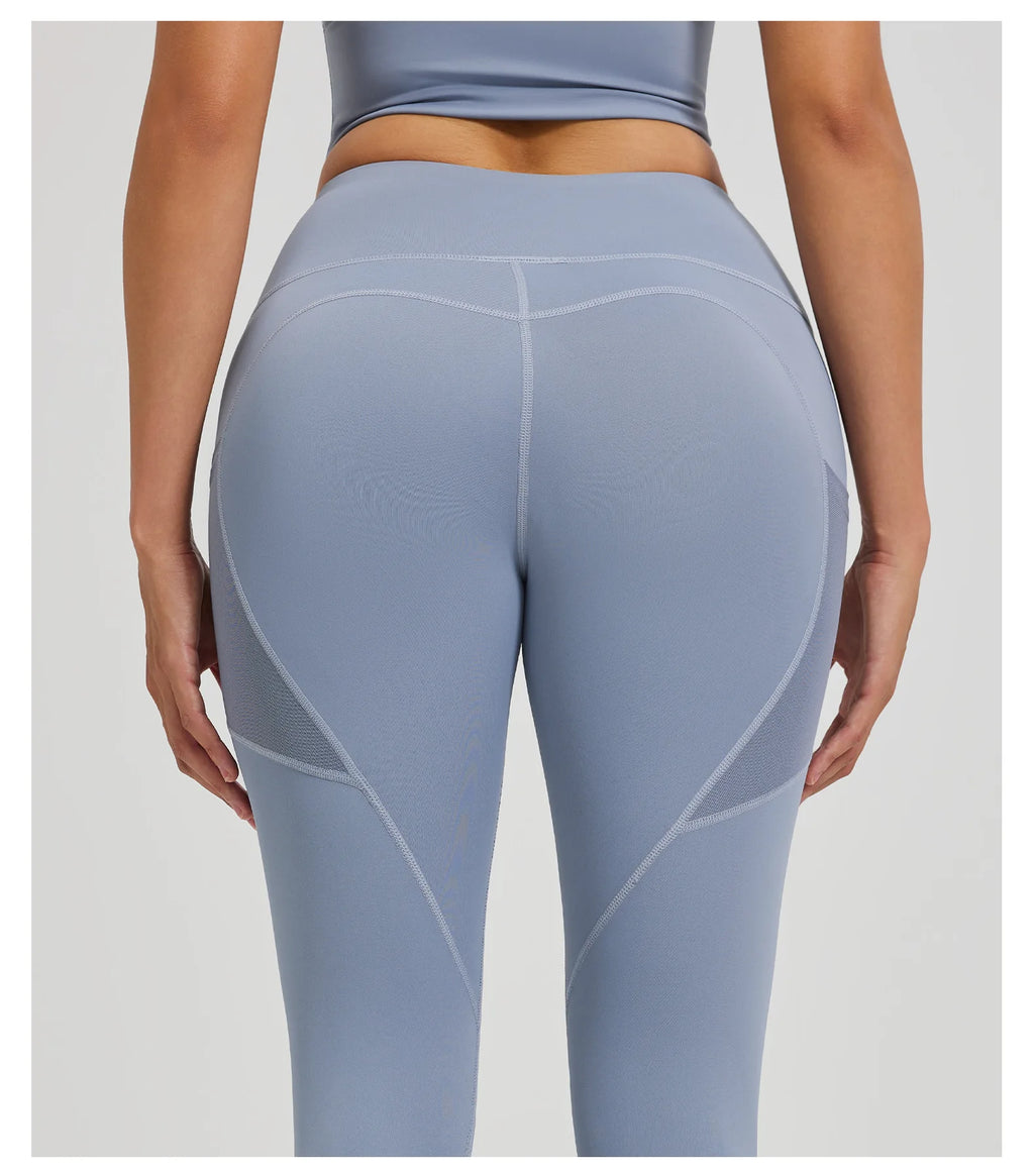 2026Spring Summer New Women's Yoga Pants Tight Peach Hip Leggings Pocket High Waist Belly Tight Trousers Sports Riding Pants Fit