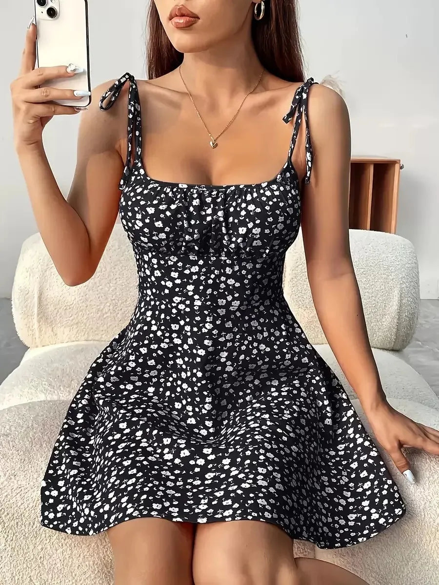 Women's Floral Spaghetti Strap Sundress Beach Short Dress Summer 2020 New Fashion Women's Clothing Won Clothes
