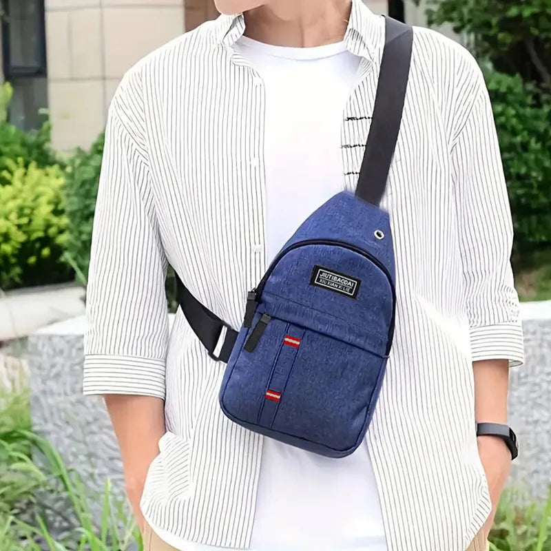 Unisex Adjustable Oxford Crossbody Bag – Single Shoulder Diagonal Chest Pocket