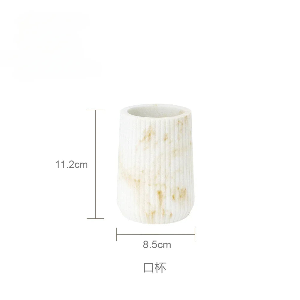 Sandstone Bathroom Gargle Cup & Tray – 1pc