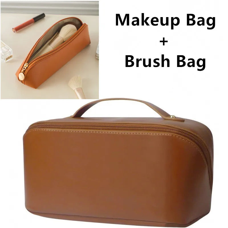 Custom Leather Embroidered Makeup Bag – Personalized Gift