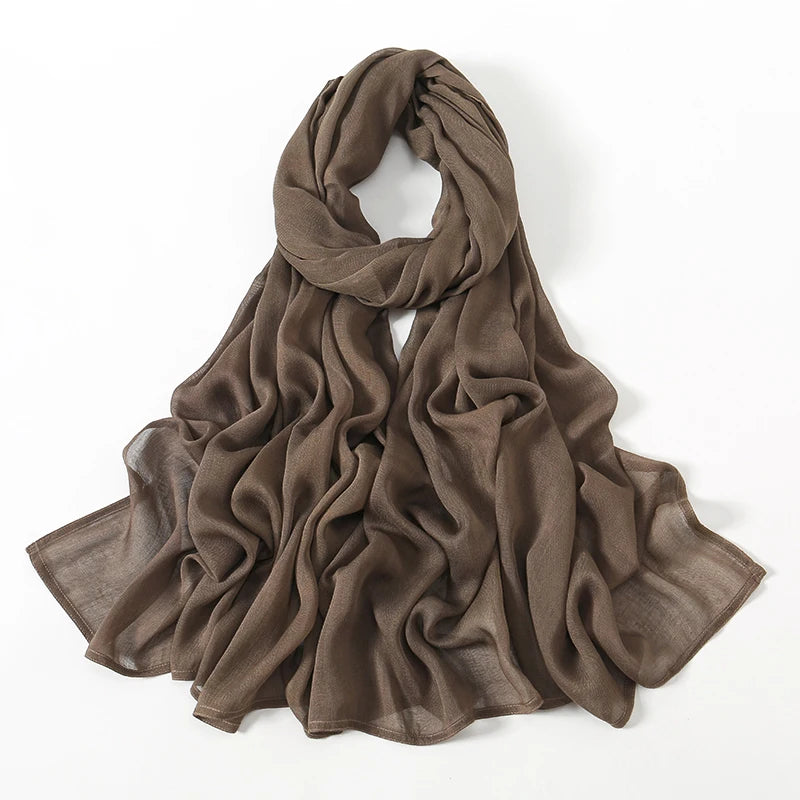Cotton Rayon Modal Hijabs Scarf Solid Headscarf Wraps Big Size Plain Shawls Muslim Women Hijab Islamic Turban Headband 190*85cm