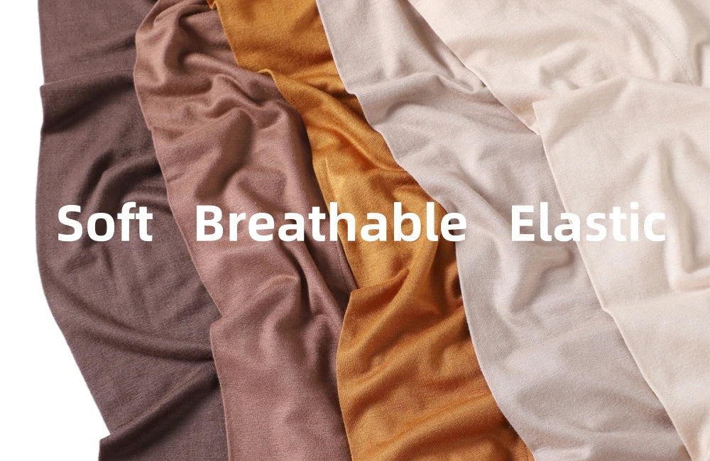 2024 New Solid Color Soft Modal Triangle Scarf Hijab Elastic Mercerized Cotton Wrap for Muslim Woman Hot Sale Headscarf