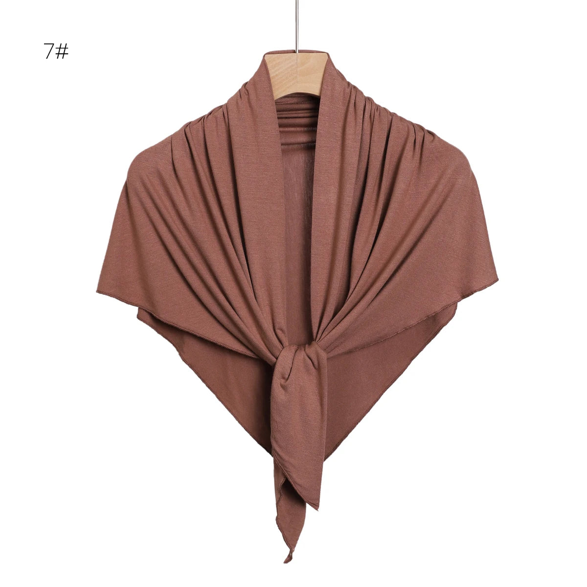 2024 New Solid Color Soft Modal Triangle Scarf Hijab Elastic Mercerized Cotton Wrap for Muslim Woman Hot Sale Headscarf
