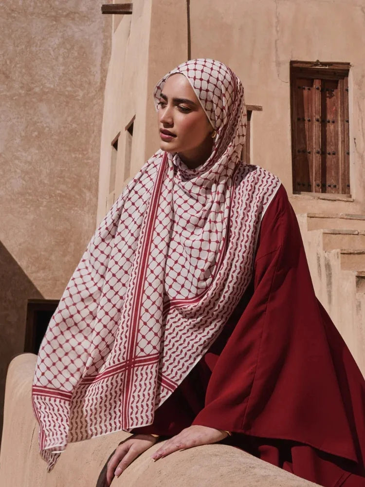 Big Size Kuffiyeh Prints Hijab Cotton Scarf Breathable Soft Long Fashion Forward Scarves Headscarf Muslim Hijabs Shawl Ramadan