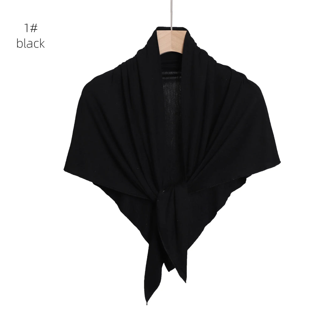2024 New Solid Color Soft Modal Triangle Scarf Hijab Elastic Mercerized Cotton Wrap for Muslim Woman Hot Sale Headscarf