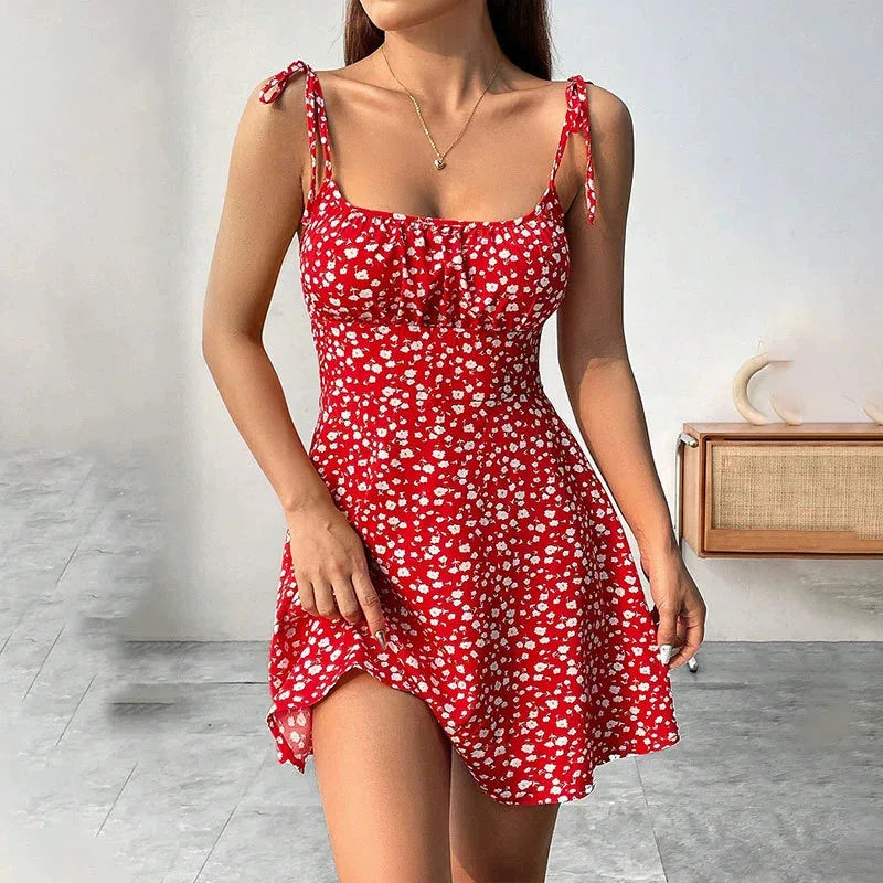 Women's Floral Spaghetti Strap Sundress Beach Short Dress Summer 2020 New Fashion Women's Clothing Won Clothes