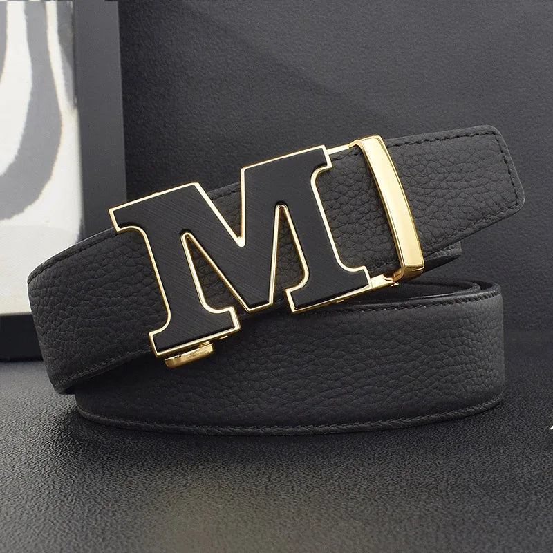 Men’s Luxury White Leather Belt