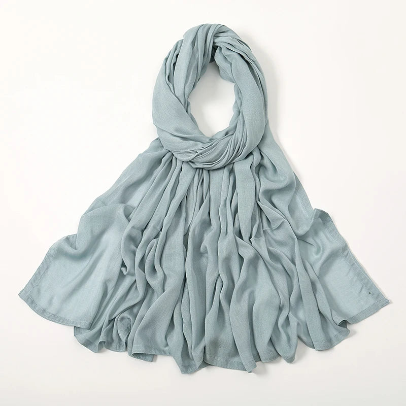 Cotton Rayon Modal Hijabs Scarf Solid Headscarf Wraps Big Size Plain Shawls Muslim Women Hijab Islamic Turban Headband 190*85cm