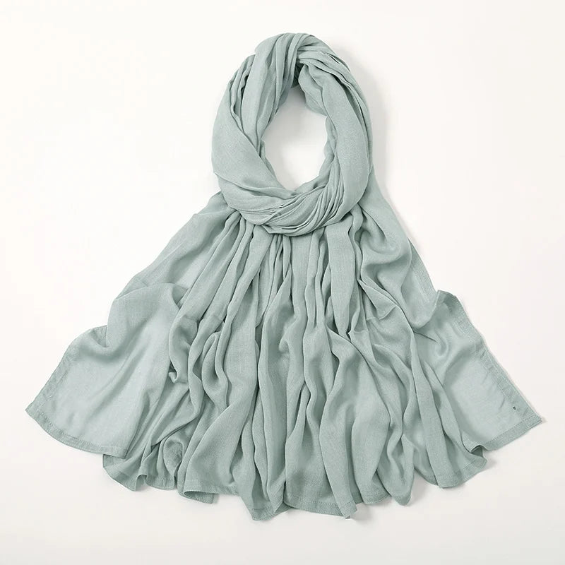 Cotton Rayon Modal Hijabs Scarf Solid Headscarf Wraps Big Size Plain Shawls Muslim Women Hijab Islamic Turban Headband 190*85cm