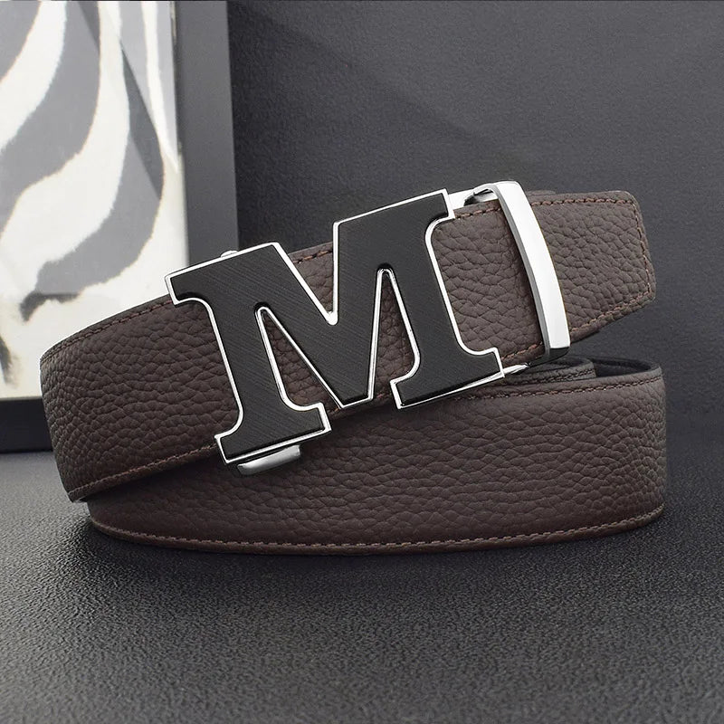Men’s Luxury White Leather Belt