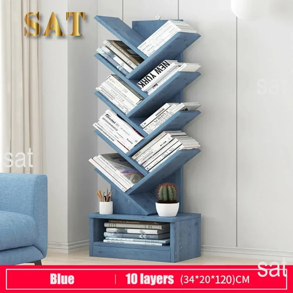 Tree-Shaped Wooden Bookshelf – Floor Standing