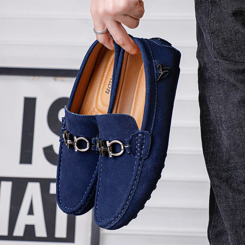 Handmade Suede Leather Men’s Slip-On Loafers