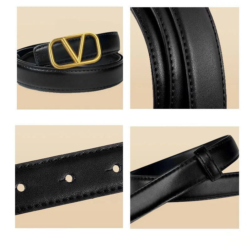 Classic ladies belt casual Joker ladies thin belt fashion personality with pants.