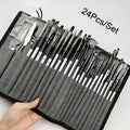 24pcs Mixed Art Brush Set – With Palette Knife & Bag