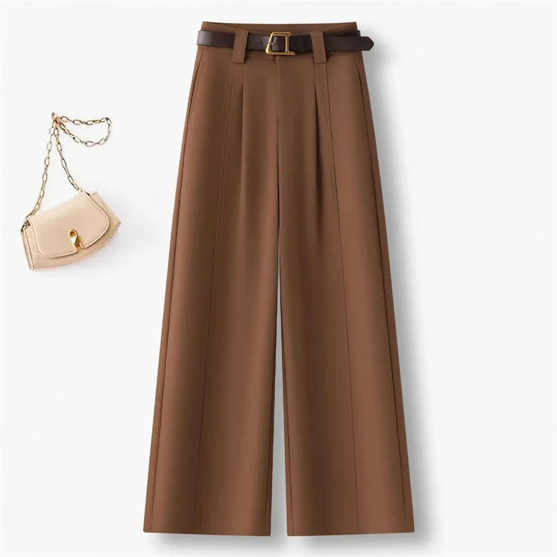 Spring Autumn 2026 Korean Spring New Temperament Pants Women High-end Wide-leg suit Pants Female Trouser Ladies