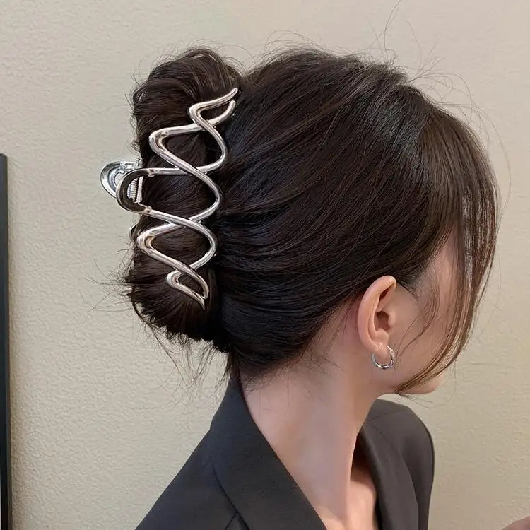 Exquisite Metal Large Claw Clip New Fashion Geometric Hair Claw Clip Barrettes Crabs Headwear For Women Girls Hair Accessories