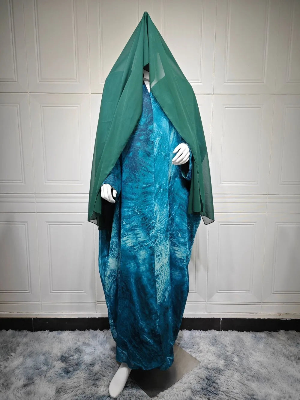 Women Muslim Abaya with Scarf Set DressRamadan Eid Print Cardigan Arab Long Robe Morocco Dubai Kaftan Islam Vestidos Jalabiya