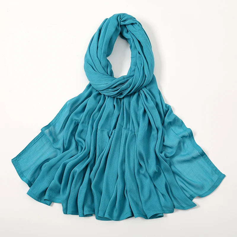 Cotton Rayon Modal Hijabs Scarf Solid Headscarf Wraps Big Size Plain Shawls Muslim Women Hijab Islamic Turban Headband 190*85cm