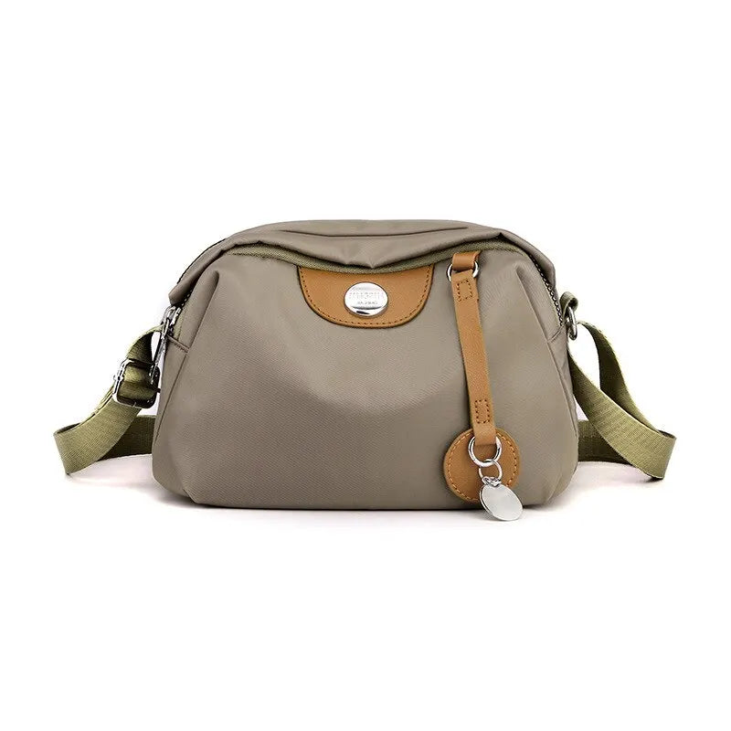 Women’s Waterproof Nylon Crossbody Bag – Large Capacity Casual Solid Color Messenger Shoulder Bag