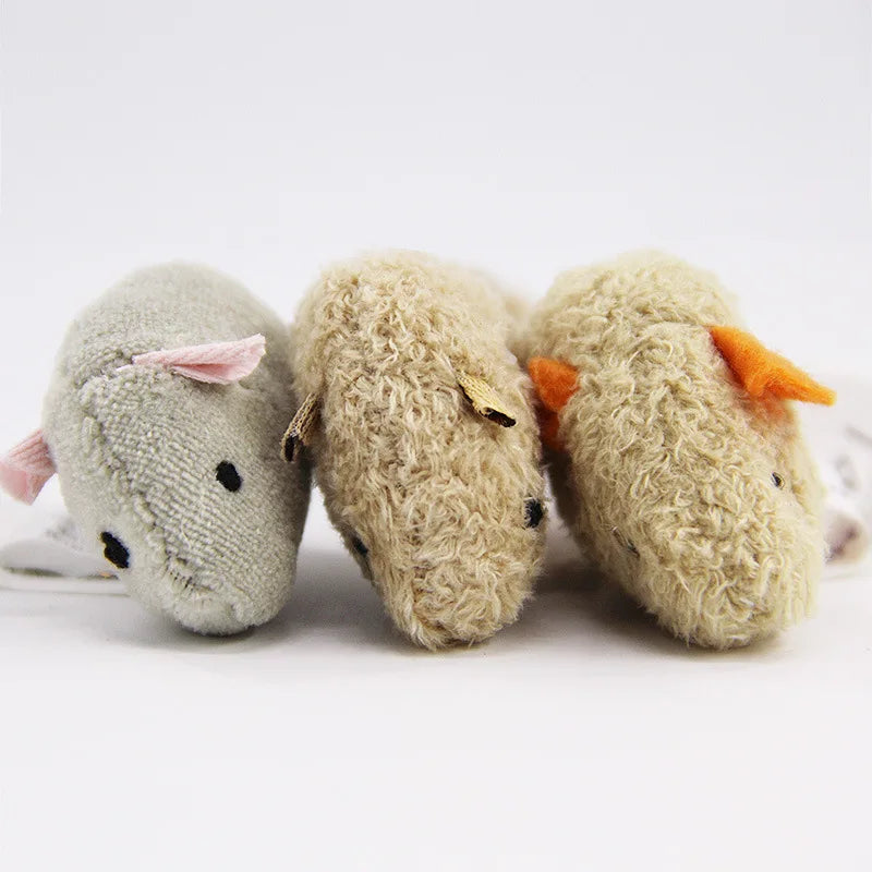 3pcs Plush Mouse Cat Toy Set