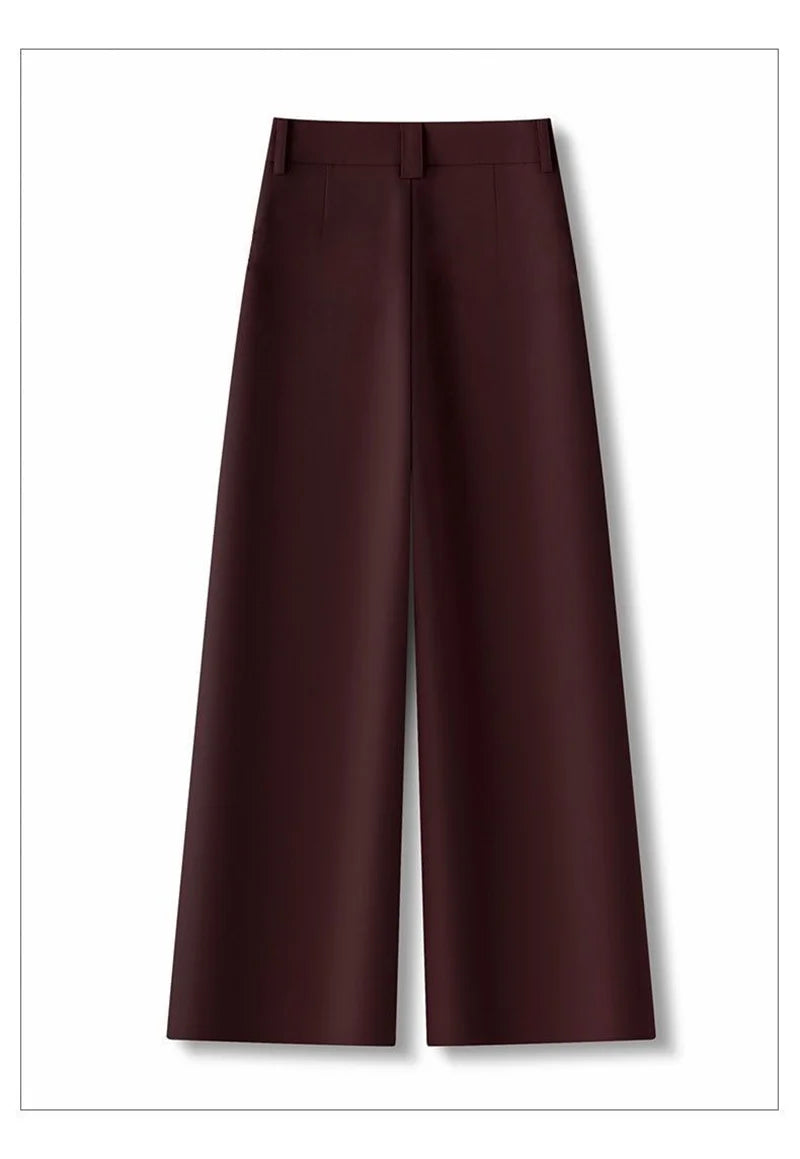 Spring Autumn 2026 Korean Spring New Temperament Pants Women High-end Wide-leg suit Pants Female Trouser Ladies