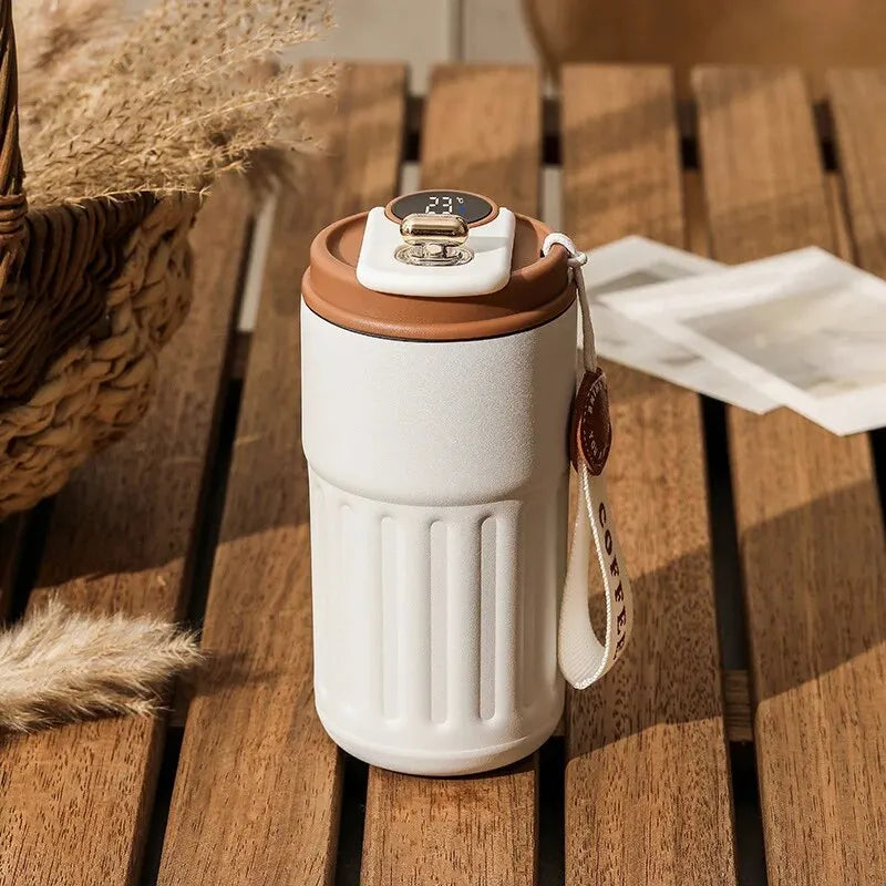 Stainless Steel Insulated Coffee Cup – Temperature Display