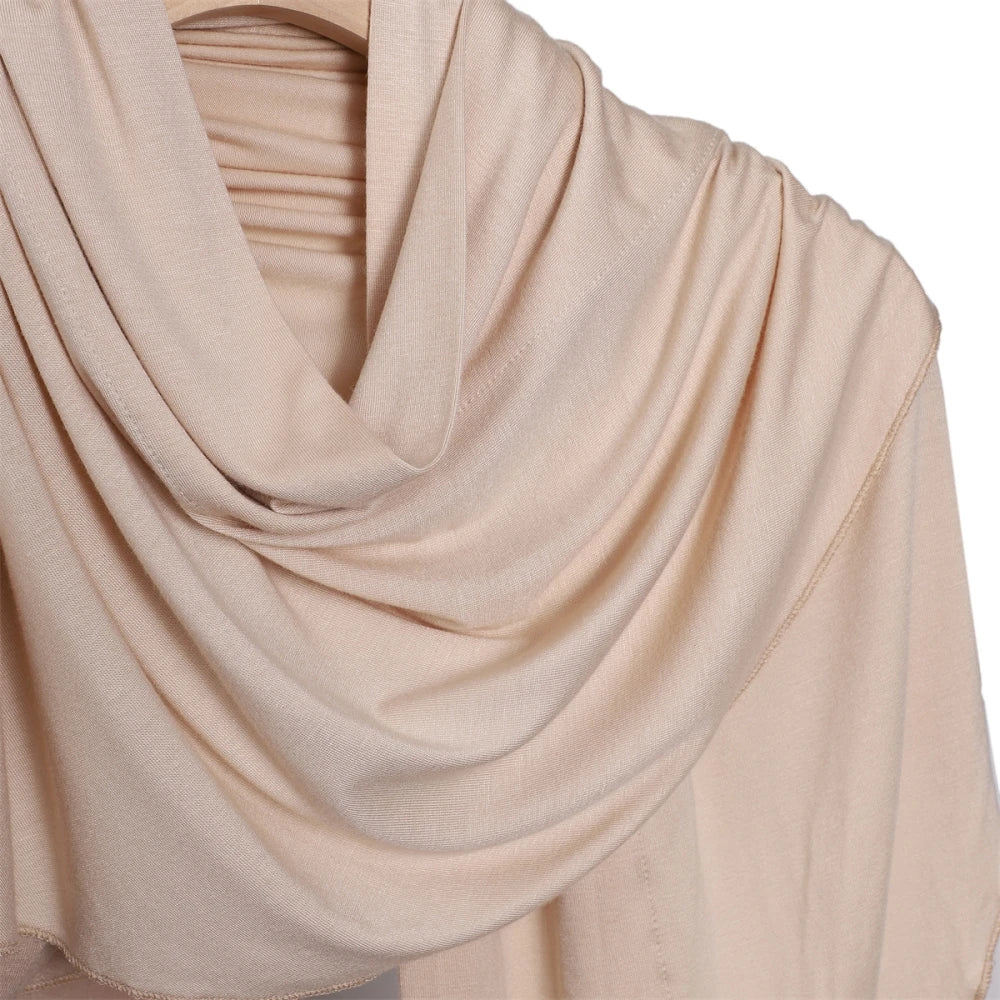 2024 New Solid Color Soft Modal Triangle Scarf Hijab Elastic Mercerized Cotton Wrap for Muslim Woman Hot Sale Headscarf