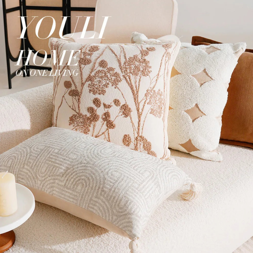 French Antique Nordic Brown Luxury Pillow Covers For Sofa Bed Cushion Elegant Home Decor High-End Soft Vintage Style