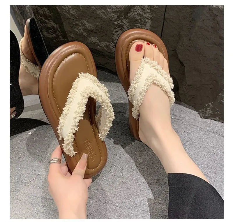 Women Roman Cool Slippers Retro Flip Flops Fashion Sandal Beach Versatile Shoes Vacation Casual Beach Flat Shoes Sandalias Mujer