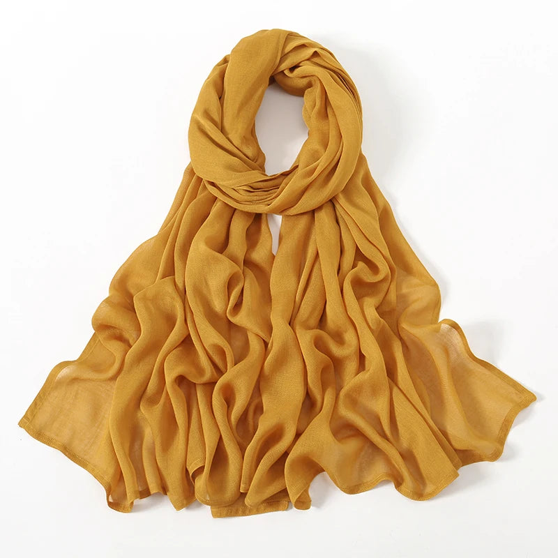 Cotton Rayon Modal Hijabs Scarf Solid Headscarf Wraps Big Size Plain Shawls Muslim Women Hijab Islamic Turban Headband 190*85cm