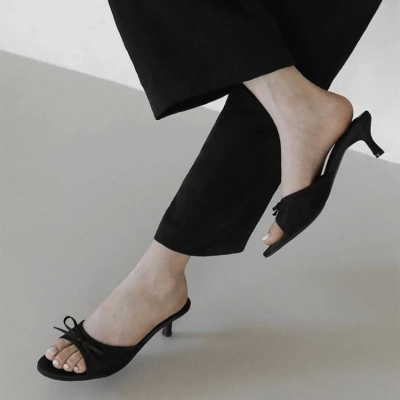 2026 Women Summer New Brand High Heel Sandals Versatile Simple Slim Heel Sandals Slippers