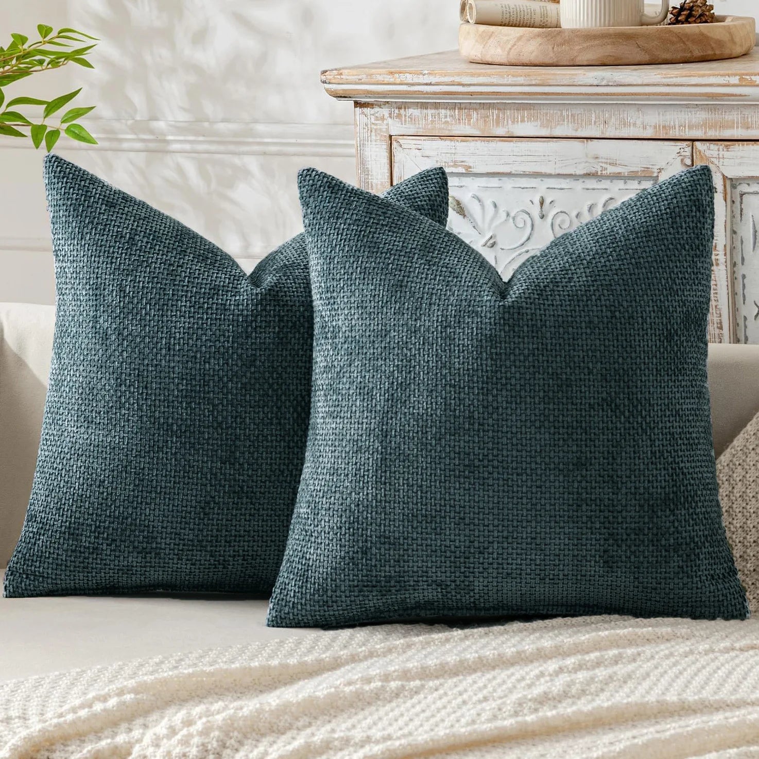 1pcs Chenille Throw Pillow Cover Soft Solid Color Cushion Case with Cross Woven Design Decorative Pillowcase Sofa Bed Home Decor