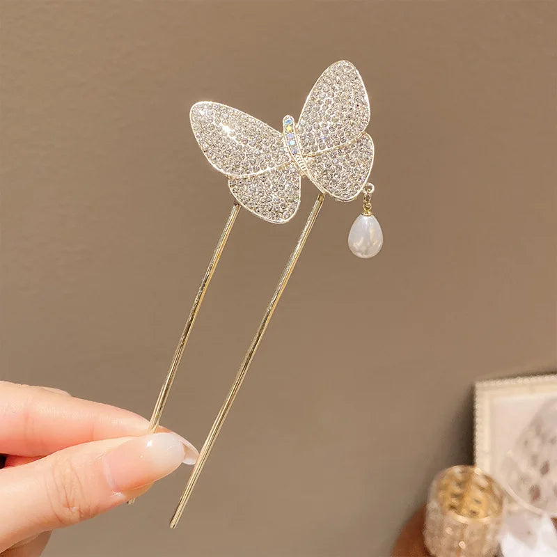 2025 New Pearl U-shaped Hairpin Women's Insert Hairpin, Fixed with Coiled Hair,senior grade Hairpin Headpiece