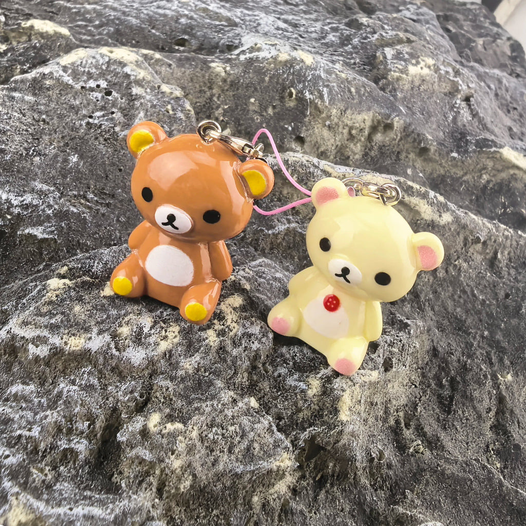 Kawaii Rilakkuma Easy Bear Keychains Lazybear Doll Bag Clothing Puller Phone Rope Keyrings Accessories Pendants Couple Gifts