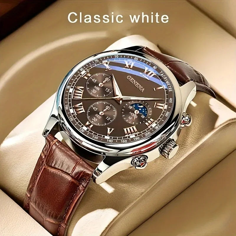 Men Luxury Leather Quartz Watch