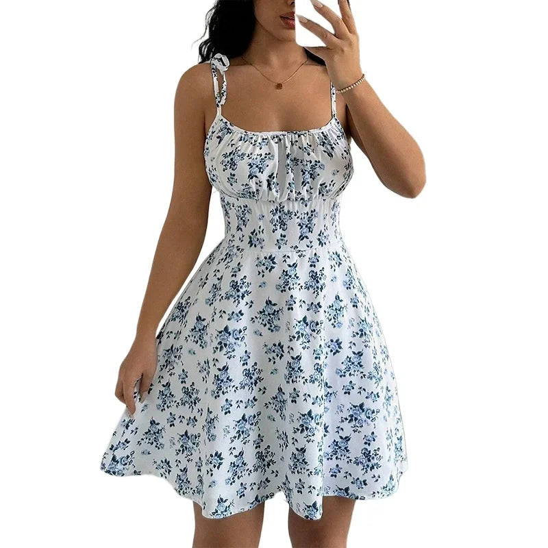 Women's Floral Spaghetti Strap Sundress Beach Short Dress Summer 2020 New Fashion Women's Clothing Won Clothes