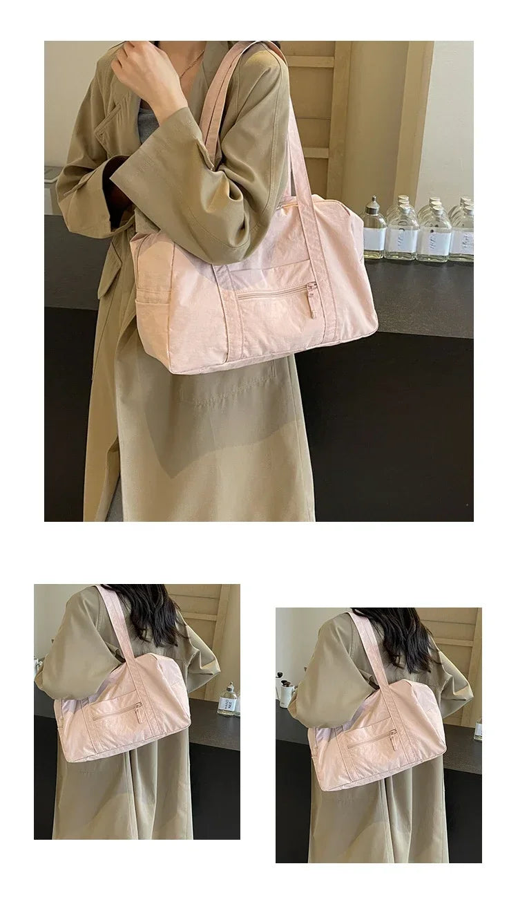 Casual Large Capaci Nylon Cloth Bag Women 2025 New Fashion Commuter Shoulder Bag Short-Distance Travel Bag Fitness Handb Women