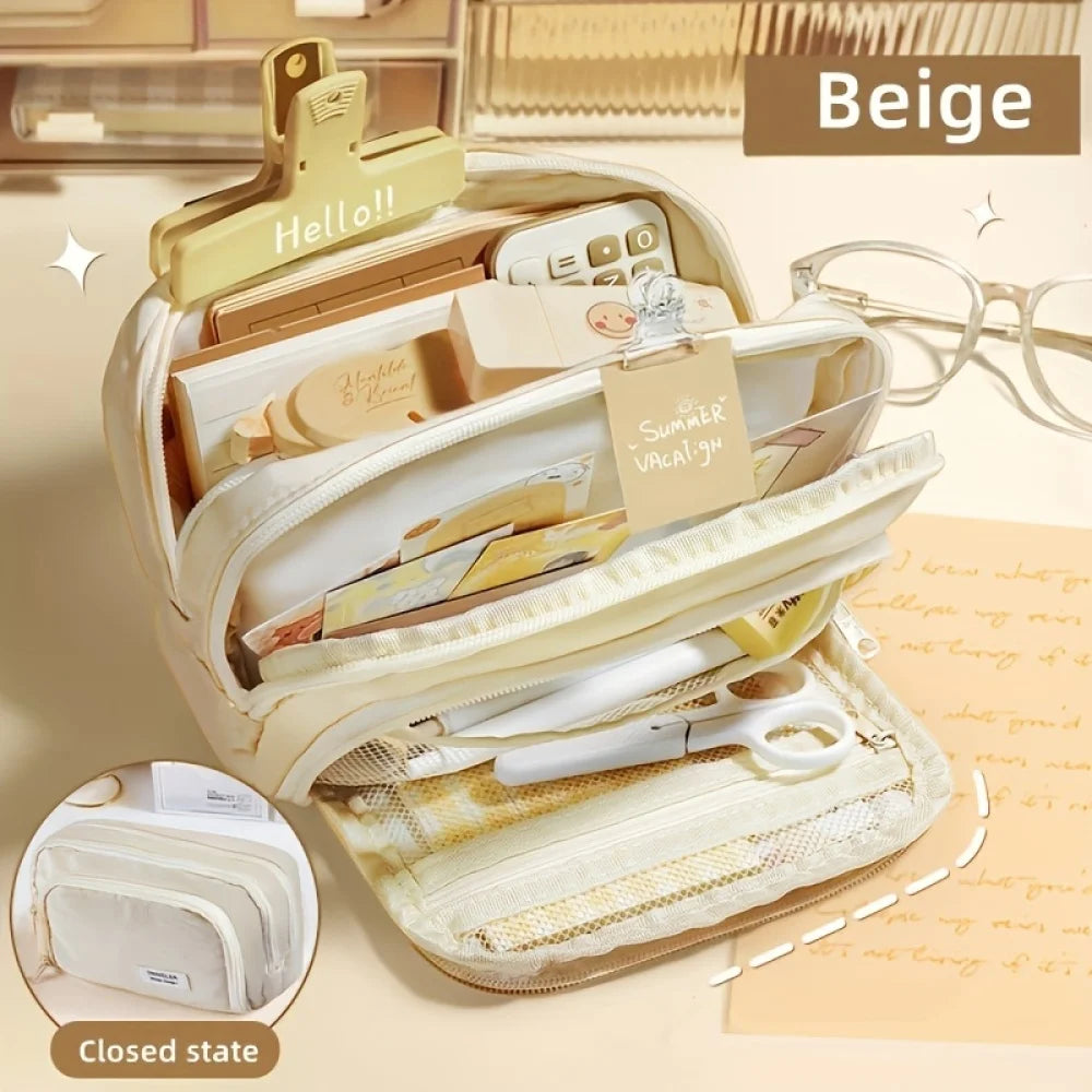 Large Multi-Layer Pencil & Makeup Case – Multi-Purpose