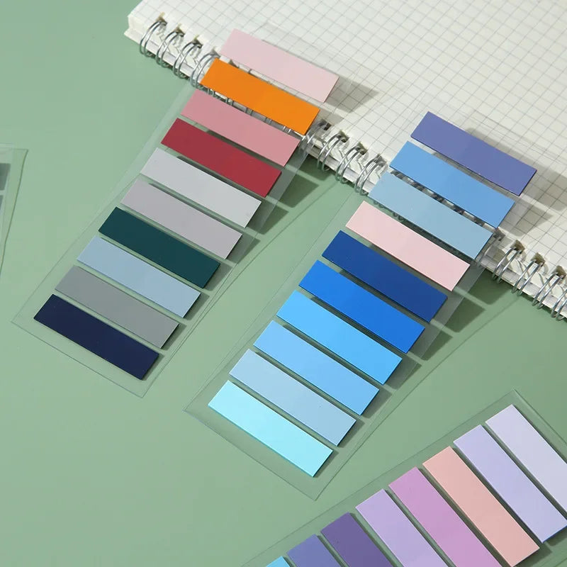 200pcs Morandi PET Index Stickers – Translucent & Colorful