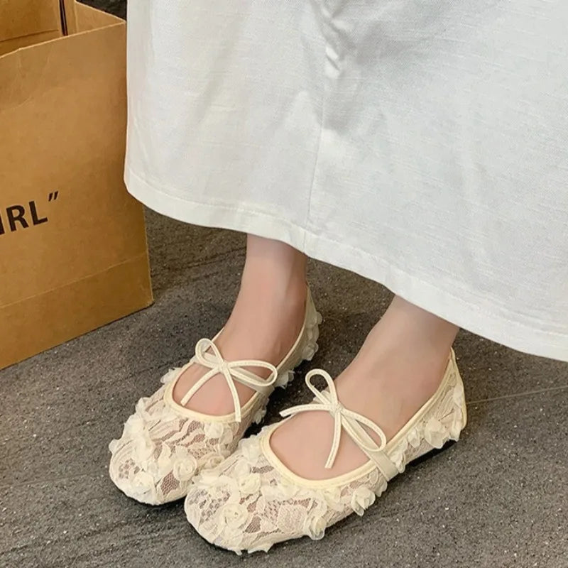 Women’s Air Mesh Flower Flats