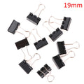 10pcs Black Metal Binder Clips – 19/25/32mm