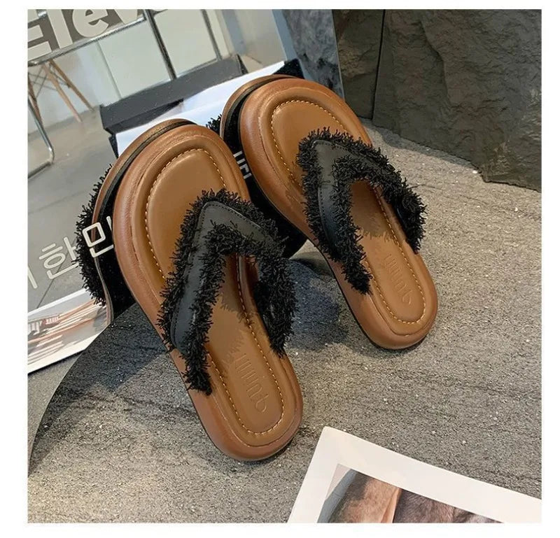 Women Roman Cool Slippers Retro Flip Flops Fashion Sandal Beach Versatile Shoes Vacation Casual Beach Flat Shoes Sandalias Mujer